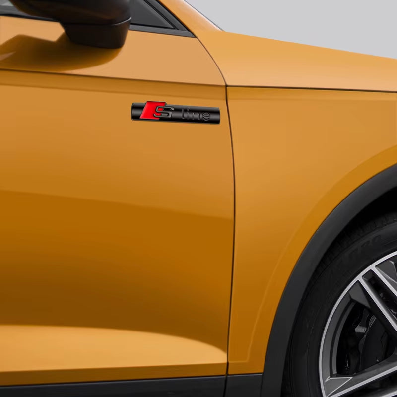 NEW  Sline Metal Logo Car Sticker Aluminum Emblem for  A3 A7 8V 8P S3 A5 A6 C7 C6 S5 S6 Sline A4 S4 Q4 Q5 Q6 Accessories
