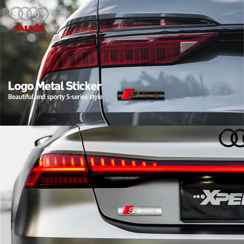 NEW  Sline Metal Logo Car Sticker Aluminum Emblem for  A3 A7 8V 8P S3 A5 A6 C7 C6 S5 S6 Sline A4 S4 Q4 Q5 Q6 Accessories