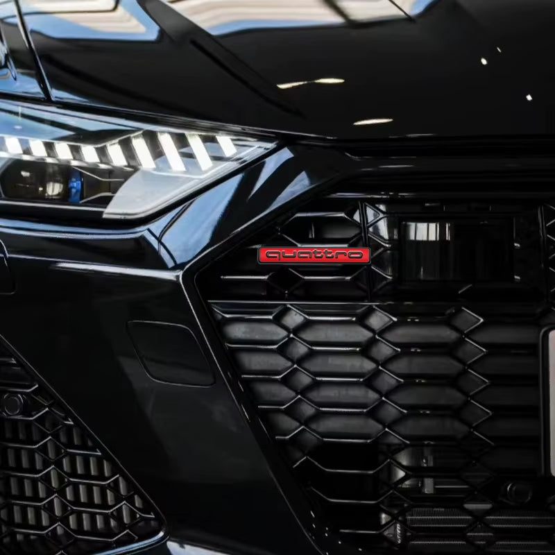 Car Quattro Front Grille Badge Body Trunk Decoration Sticker Auto Emblem Accessories for  S A3 A4 B7 B6 8V B8 8P A6 C7 A5 Q5
