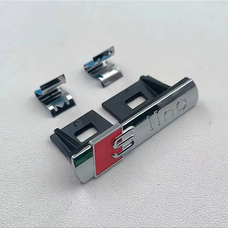 NEW  Sline Metal Logo Car Sticker Aluminum Emblem for  A3 A7 8V 8P S3 A5 A6 C7 C6 S5 S6 Sline A4 S4 Q4 Q5 Q6 Accessories